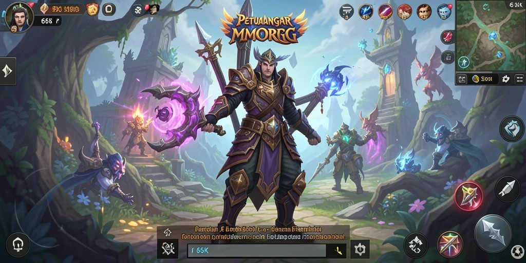 Screenshot menampilkan aksi seru dalam permainan MMORPG 66K.