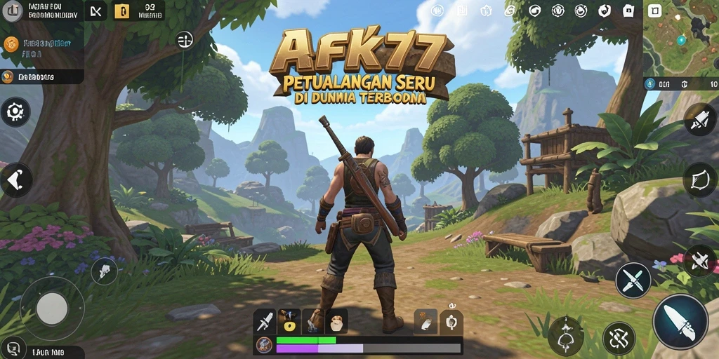 Gameplay seru dalam dunia terbuka AFK77.