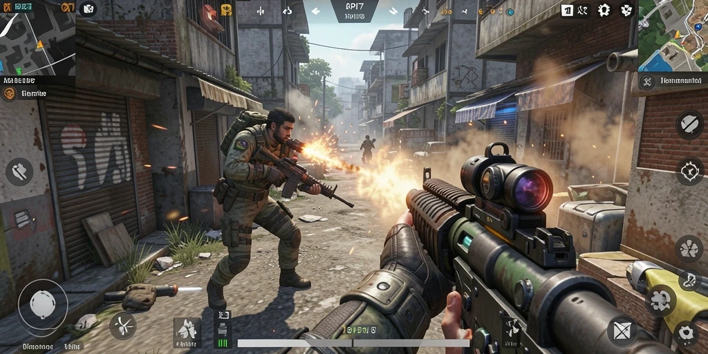 Tampilan gameplay yang intens dan penuh aksinya di API77.
