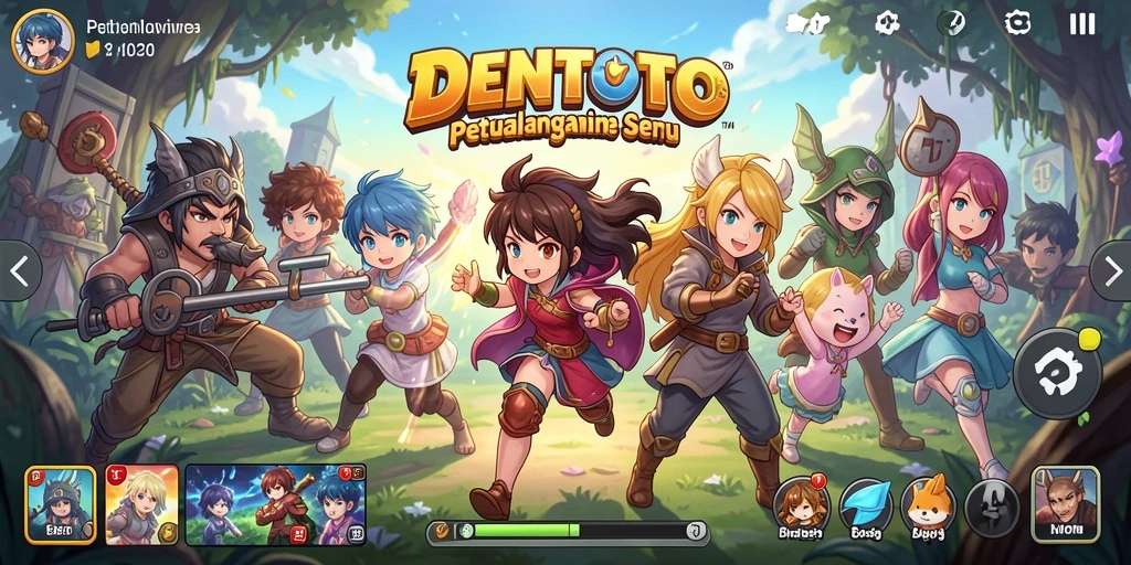 Tampilan menarik dari karakter dalam gameplay DENTOTO.