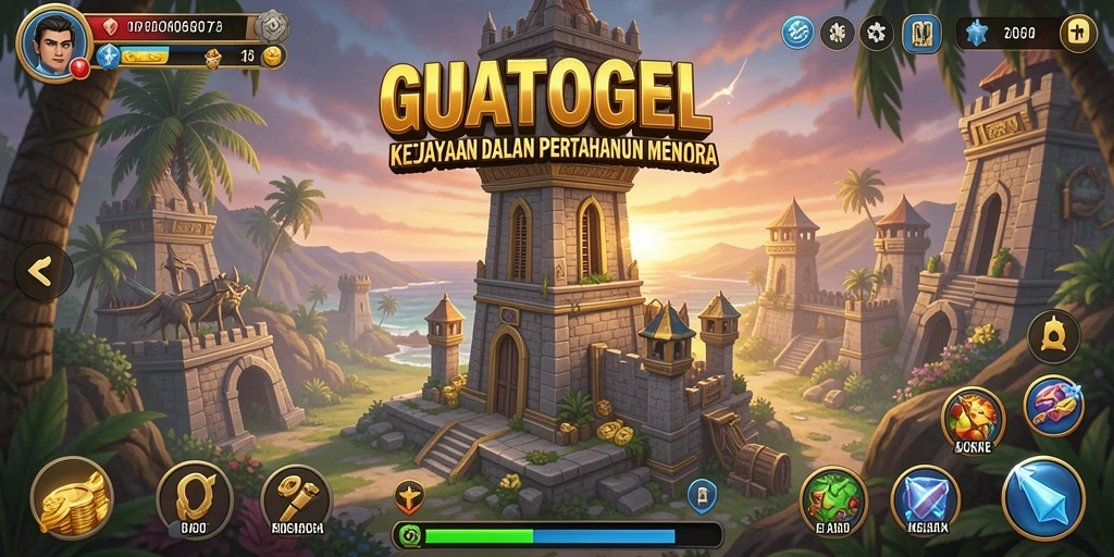 Tampilan gameplay GUATOGEL yang mendebarkan dalam Tower Defense.