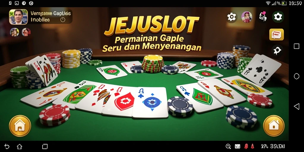 Tampilan gameplay seru JEJUSLOT yang membuat permainan Gaple semakin menarik.