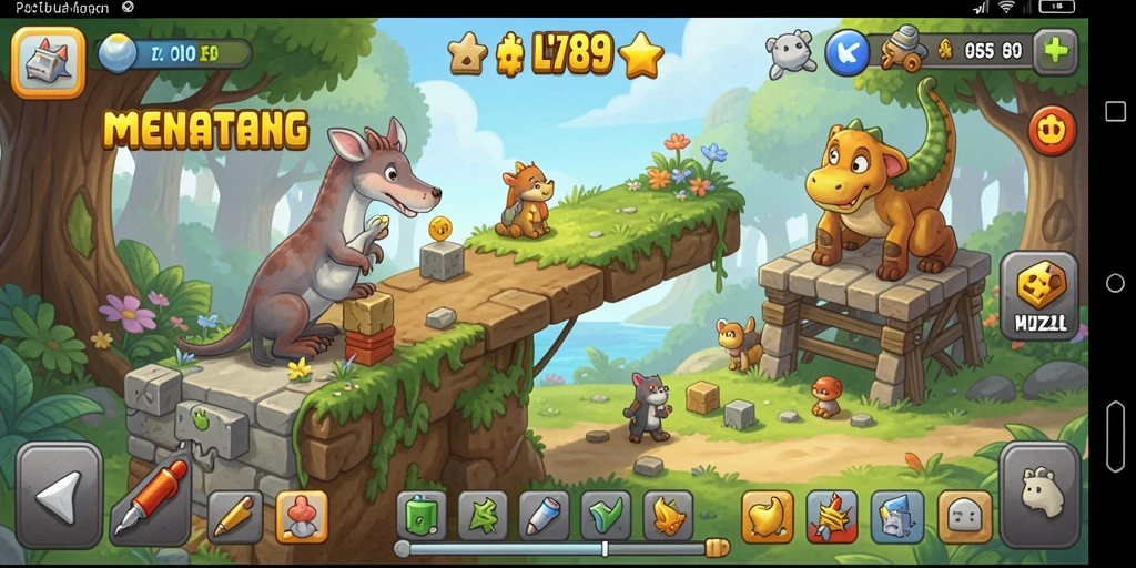 Tampilan gameplay LI789 yang penuh warna dan menantang.