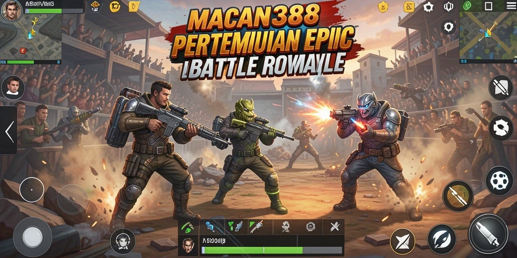 Screenshot gameplay MACAN388 menampilkan aksi pertempuran intens di medan tempur.