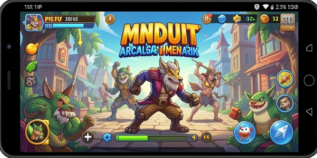 Tangkapan layar menunjukkan gameplay seru MNDUIT dengan rintangan yang berwarna-warni.
