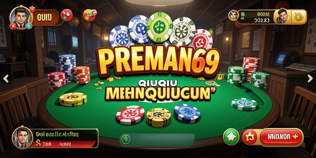 Menampilkan gameplay seru dari game QiuQiu PREMAN69.