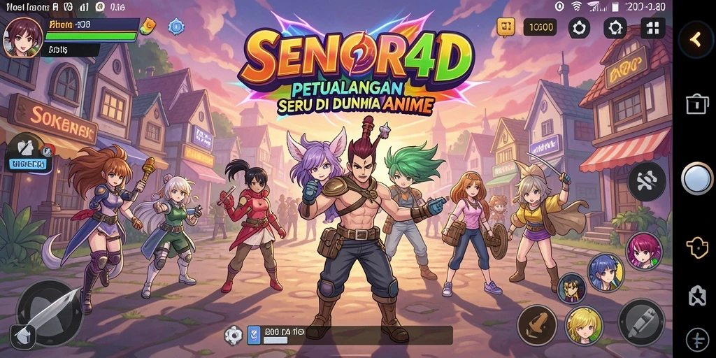 Tampilan seru dari gameplay SENIOR4D yang penuh aksi dan karakter anime.