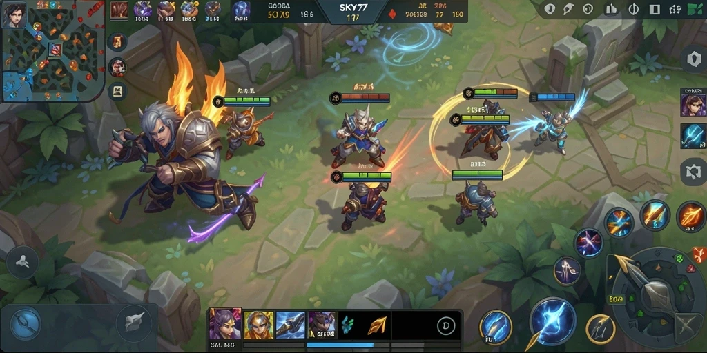 Tampilan gameplay seru dalam SKY77 yang penuh aksi.