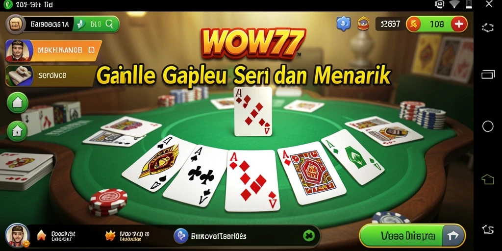 Tampilan gameplay Gaple yang menarik dari WOW77.